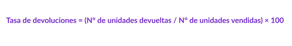 Tasa de devoluciones